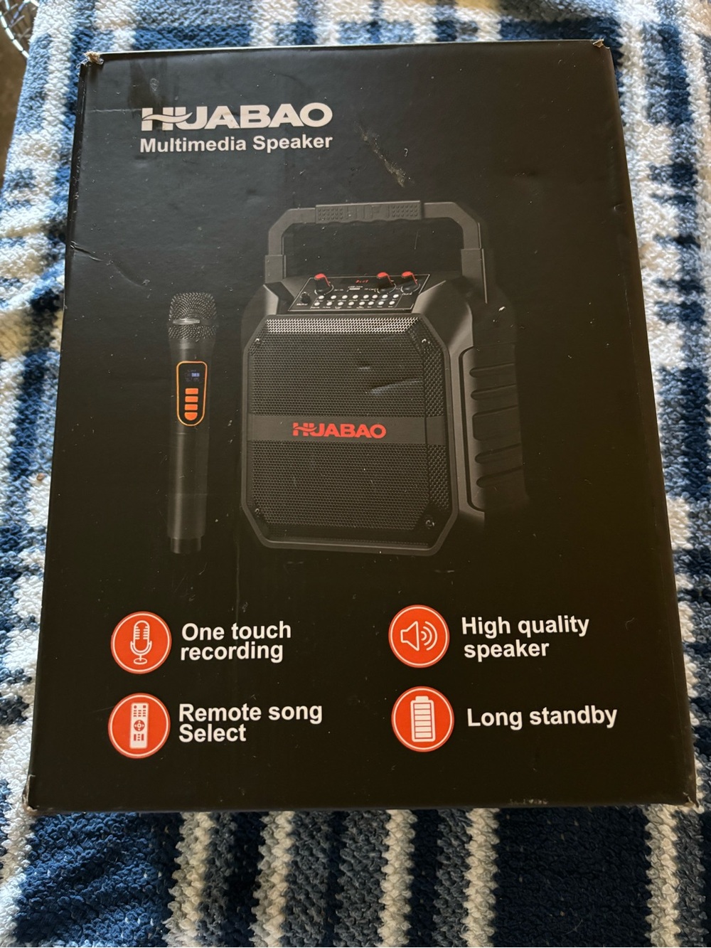 Black Portable Multimedia Speaker with Microphone